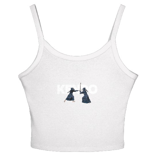 Kendo Fighters Samurai Bogu Shina Ninja Katana Women's Spaghetti Strap Tank Top