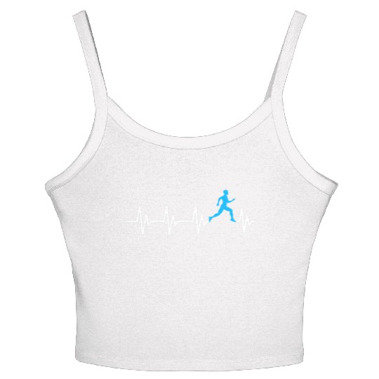 Runner Heartbeat Athletic Funny Running Women's Spaghetti Strap Tank Top