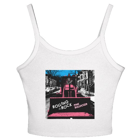 Pink Bulldozer / Rolling Rock Women's Spaghetti Strap Tank Top
