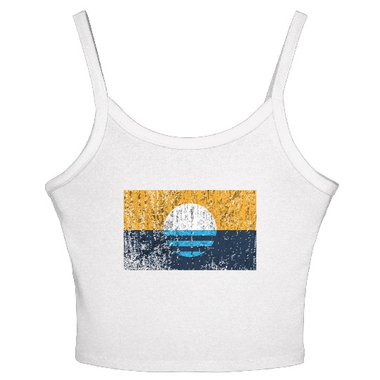 People'S Flag Of Milwaukee Vintage Style Distresse Women's Spaghetti Strap Tank Top