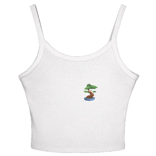 Bonsai Tree Pocket Japan Plant Garden Buddhist Zen Women's Spaghetti Strap Tank Top