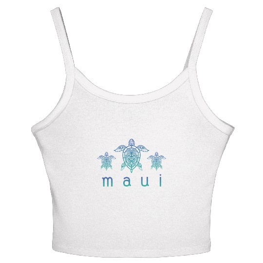 Maui Turtle Hawaii Maui Honolulu Aloha Hula Gift Women's Spaghetti Strap Tank Top