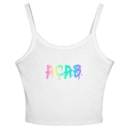 ACAB Rainbow Drip Women's Spaghetti Strap Tank Top