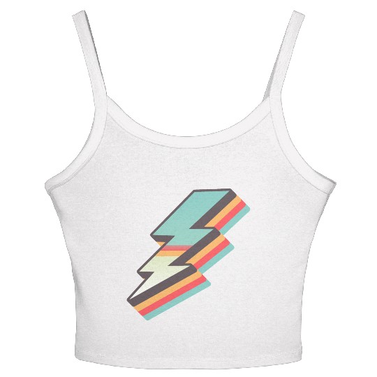 retro vintage lightning bolt Women's Spaghetti Strap Tank Top