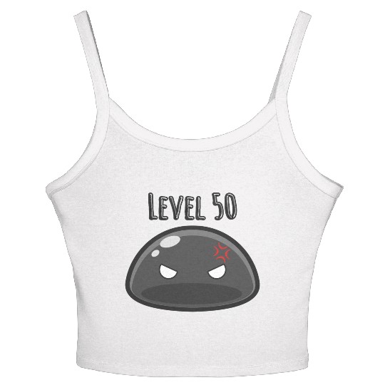 Cute Black Dungeon Slime Monster Weird Anime Women's Spaghetti Strap Tank Top