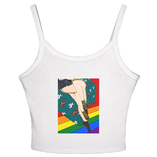 Lesbians in bed Women's Spaghetti Strap Tank Top