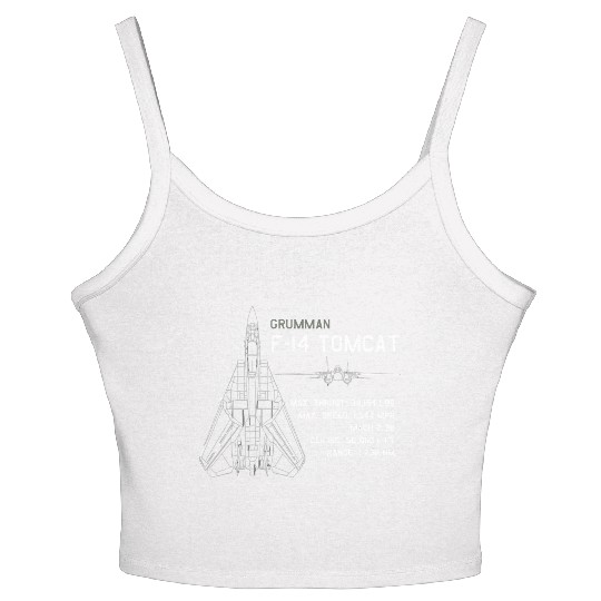 F 14 Tomcat Schematics Women's Spaghetti Strap Tank Top