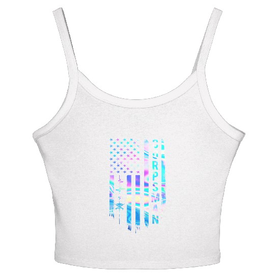 Awesome US Flag Heart Corpsman Women's Spaghetti Strap Tank Top