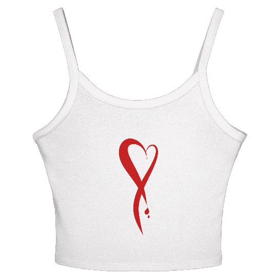 Heart bleeding, hand drawn Women's Spaghetti Strap Tank Top