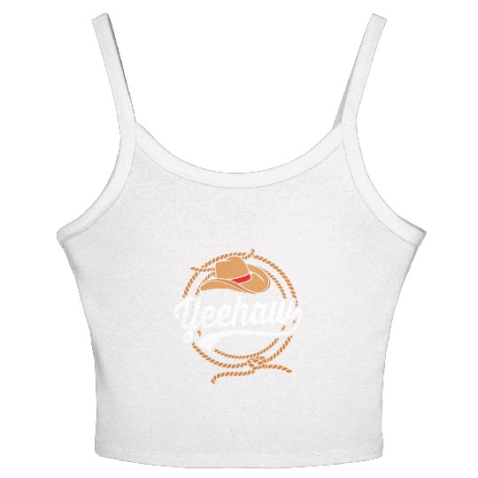 Yeehaw Cowboy Western For Men Bull Riding Rodeo Women's Spaghetti Strap Tank Top
