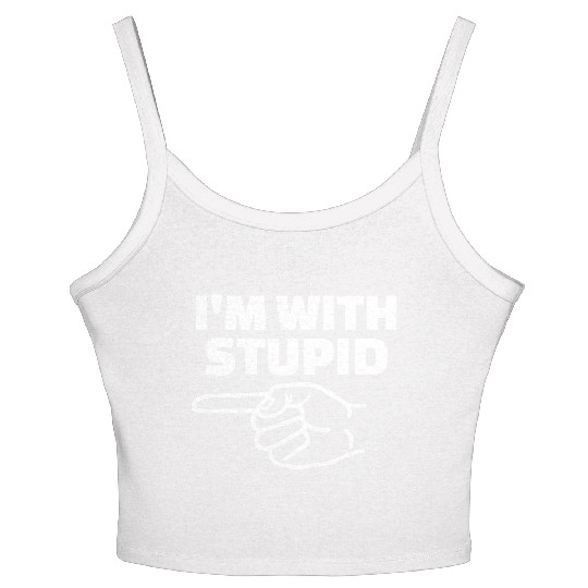 I'm With Stupid Men Gift Women's Spaghetti Strap Tank Top