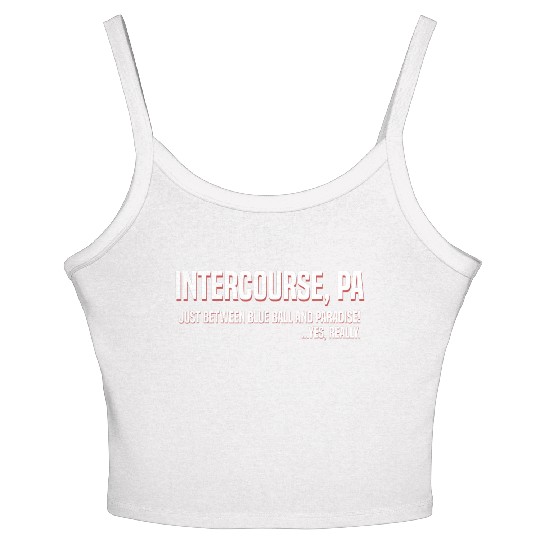 Intercourse Just Between Blue Ball And Paradise Women's Spaghetti Strap Tank Top