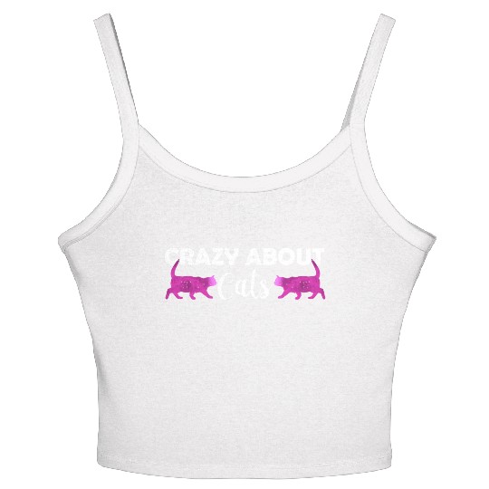 Crazy about cats - Cat lover - Cat owner gift Women's Spaghetti Strap Tank Top