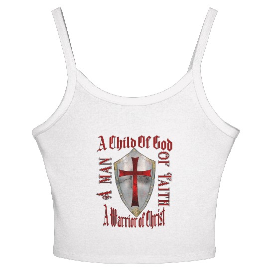 A Child Of God A man Of Faith A Warrior Of Christ Women's Spaghetti Strap Tank Top