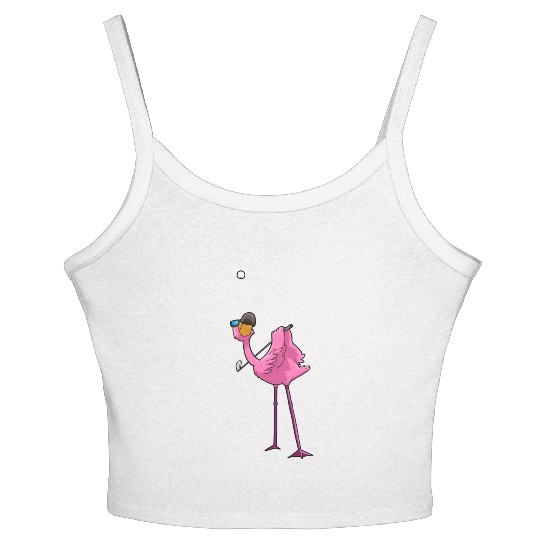 Flamingo Golf Golfing Women's Spaghetti Strap Tank Top
