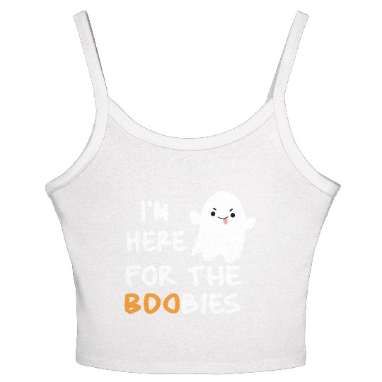 I'm Here For the Boobies Funny Baby Halloween Women's Spaghetti Strap Tank Top