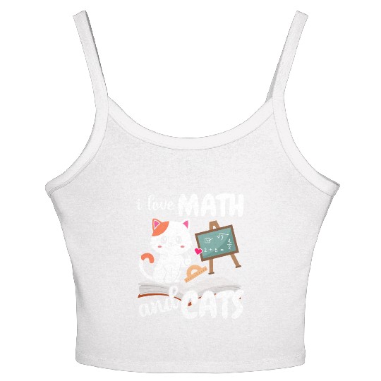 I Love Math And Cats Mathematics Women's Spaghetti Strap Tank Top