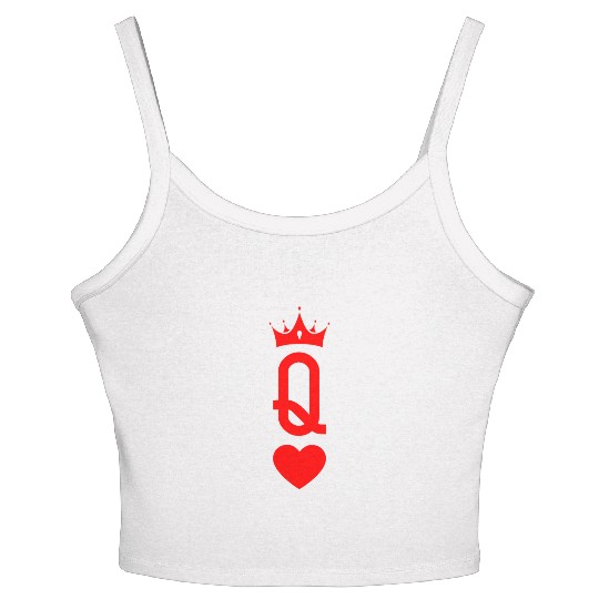 Queen of Heart King Queen Couple Halloween Costume Women's Spaghetti Strap Tank Top
