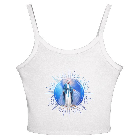 Virgin mary madonna maria ave maria catholic bibel Women's Spaghetti Strap Tank Top