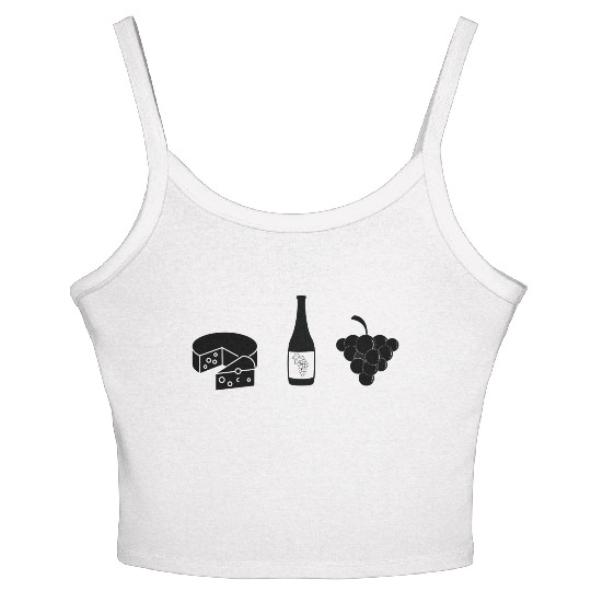 Cheese Wine Grape Women's Spaghetti Strap Tank Top