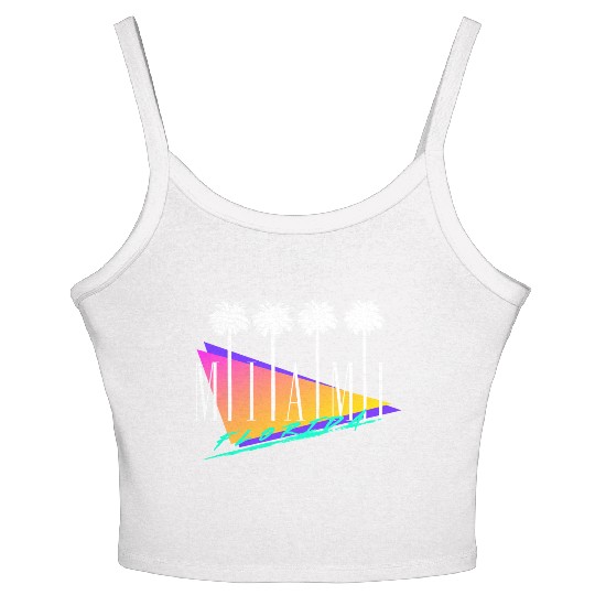 Miami Florida Retro Style Women's Spaghetti Strap Tank Top