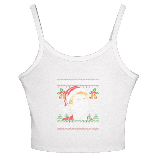 Make Christmas Great Again Funny Trump Ugly Xmas Women's Spaghetti Strap Tank Top