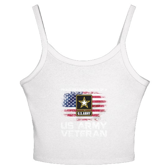 Proud Granddaughter Of A Us Army Veteran Military Women's Spaghetti Strap Tank Top