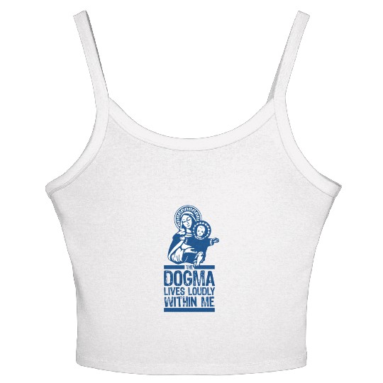 Dogma Lives Loudly Within Mary the Madonna Essenti Women's Spaghetti Strap Tank Top