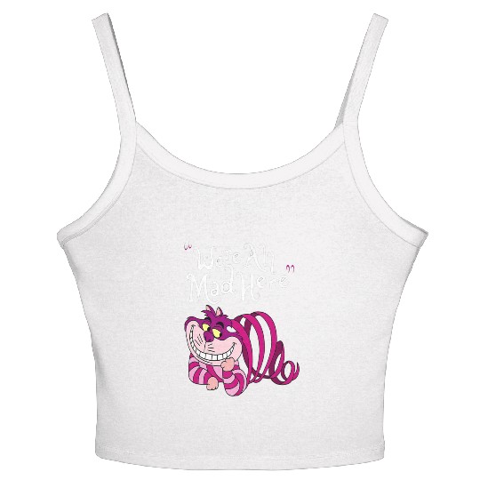 Cheshire Cat Were all Mad Here Cat 1669 Women's Spaghetti Strap Tank Top