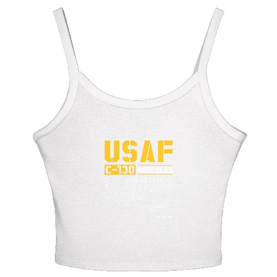 C 130 Hercules US Airborne Fighter Pilot Women's Spaghetti Strap Tank Top