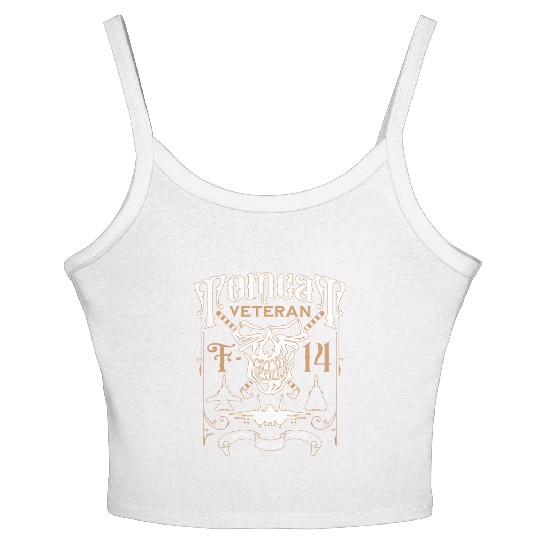 F-14 Tomcat Veteran Aviation Skull 1970 to 2006 Women's Spaghetti Strap Tank Top