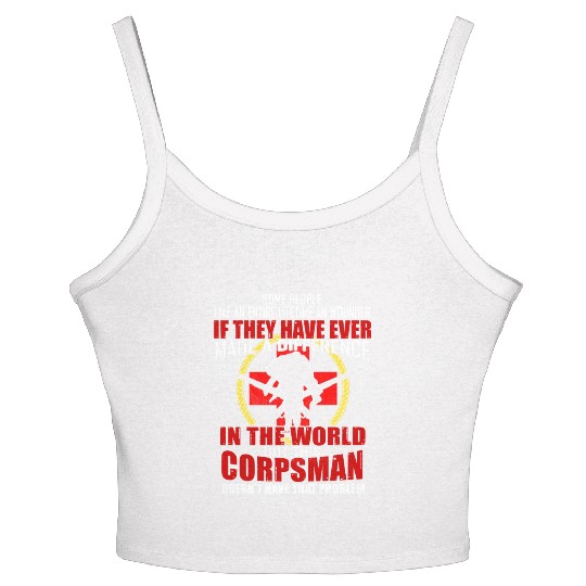 Devil US Navy Corpsman DOC Badass Army Veteran Women's Spaghetti Strap Tank Top