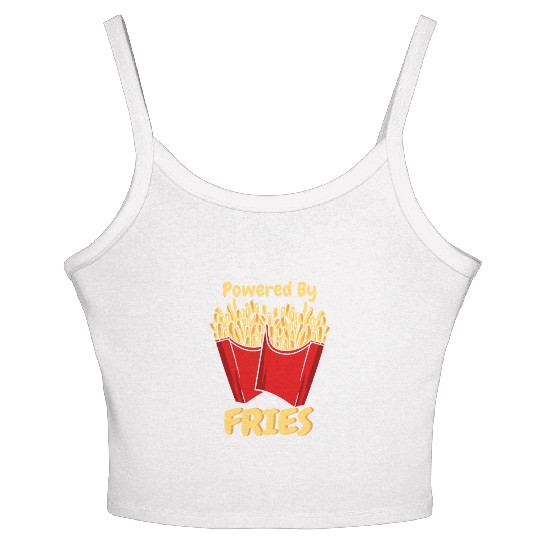 French Fries: Powered With Fries Women's Spaghetti Strap Tank Top
