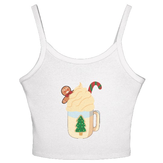 Candy Cane and Hot Cocoa, Hot Chocolate Women's Spaghetti Strap Tank Top