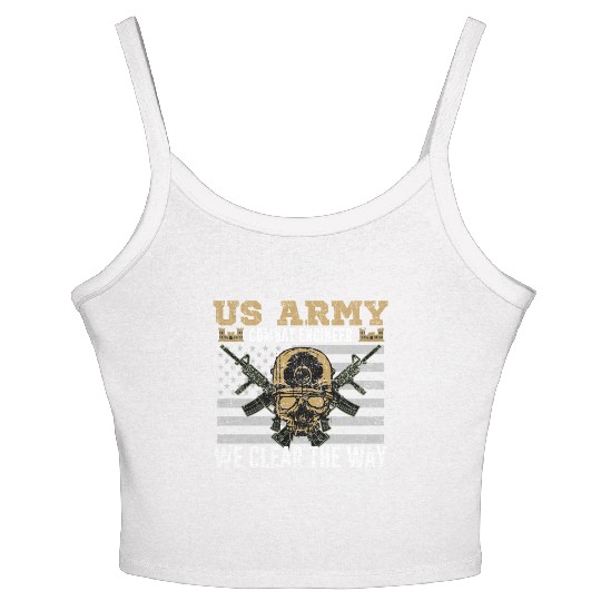 Vintage US Army Combat Engineer 12B Military Pride Women's Spaghetti Strap Tank Top