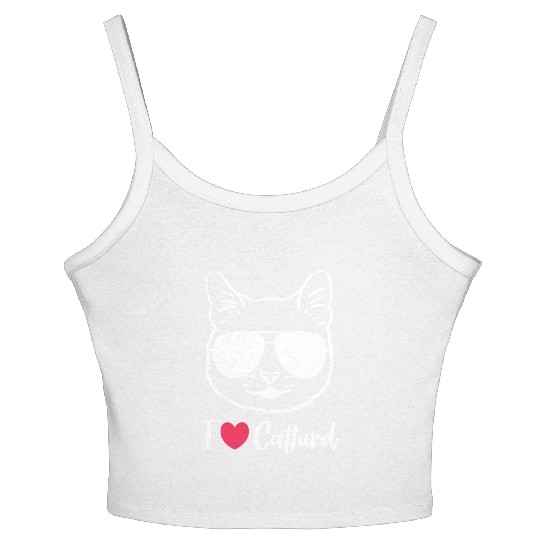 I Love Catturd Funny Women's Spaghetti Strap Tank Top