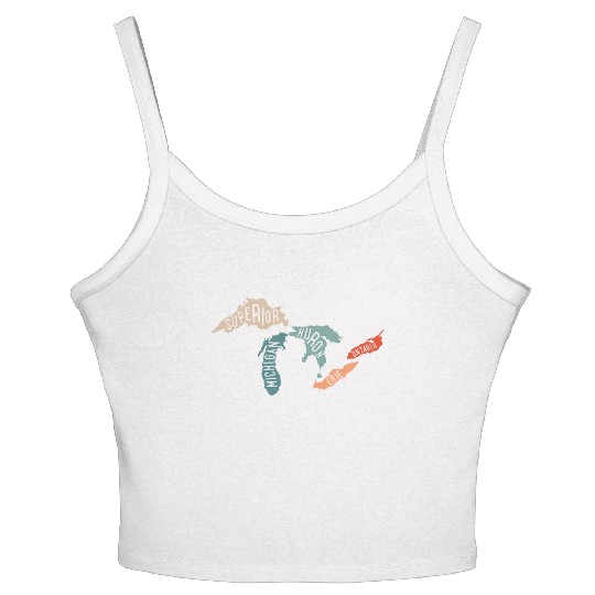 Great lakes USA, Michigan Lake Erie Lake Women's Spaghetti Strap Tank Top