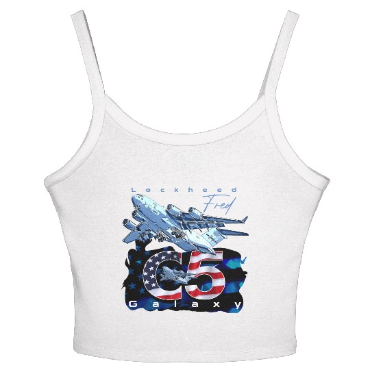 C5 Galaxy Us Air Force Aircraft Women's Spaghetti Strap Tank Top