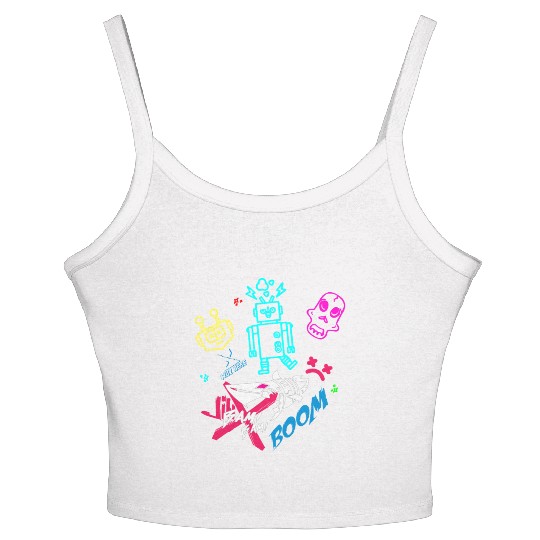jinx arcane boom monkey Women's Spaghetti Strap Tank Top
