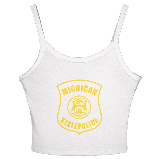 michigan state police logo for black Women's Spaghetti Strap Tank Top