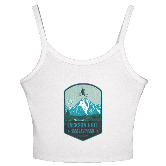 Jackson Hole Ski Badge Women's Spaghetti Strap Tank Top