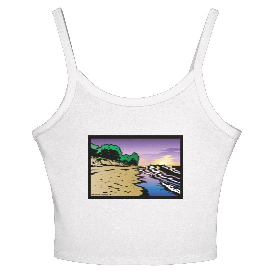 Purple Twilight Indiana Dunes Poster Women's Spaghetti Strap Tank Top