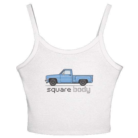 Square Body Light Blue Women's Spaghetti Strap Tank Top