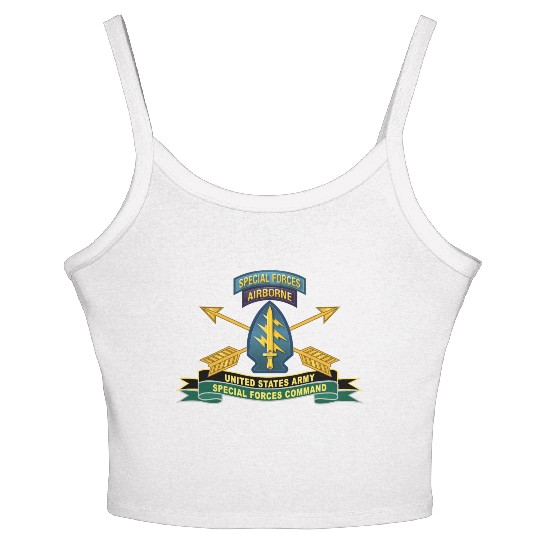 Army US Army Special Forces Command SSI Women's Spaghetti Strap Tank Top