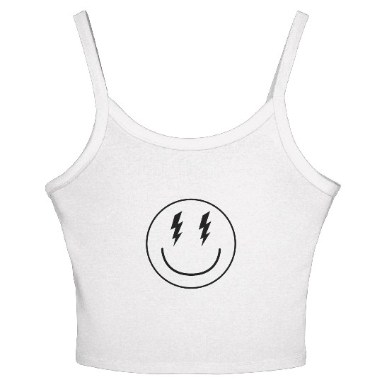 Lightning Smiley Face Emoticon Happy Face Smileyhi Women's Spaghetti Strap Tank Top