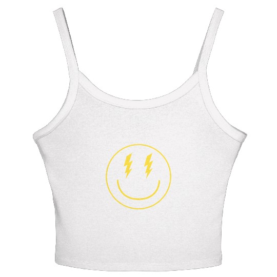 Lightning Smiley Face Emoticon Happy Face Smileyhi Women's Spaghetti Strap Tank Top