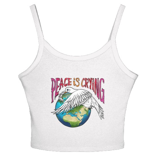 Dove Of Peace Cries Holds The Earth Peace & Cries Women's Spaghetti Strap Tank Top