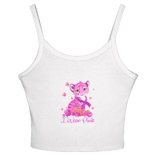 Breast Cancer Tiger I Wear Pink For Some One I Lov Women's Spaghetti Strap Tank Top