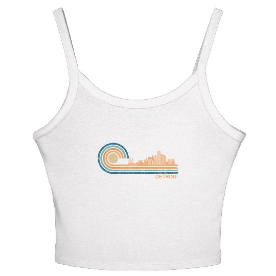 Detroit Skyline Retro Detroit Fan Michigan Detroit Women's Spaghetti Strap Tank Top