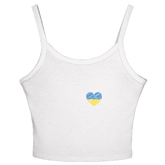 I Stand With Ukraine Ukrainian Heart Flag Women's Spaghetti Strap Tank Top